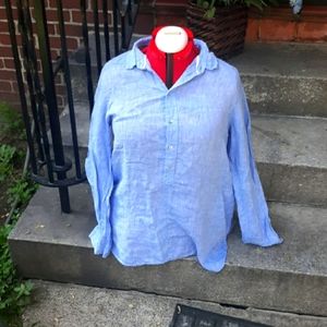 Linen button down top